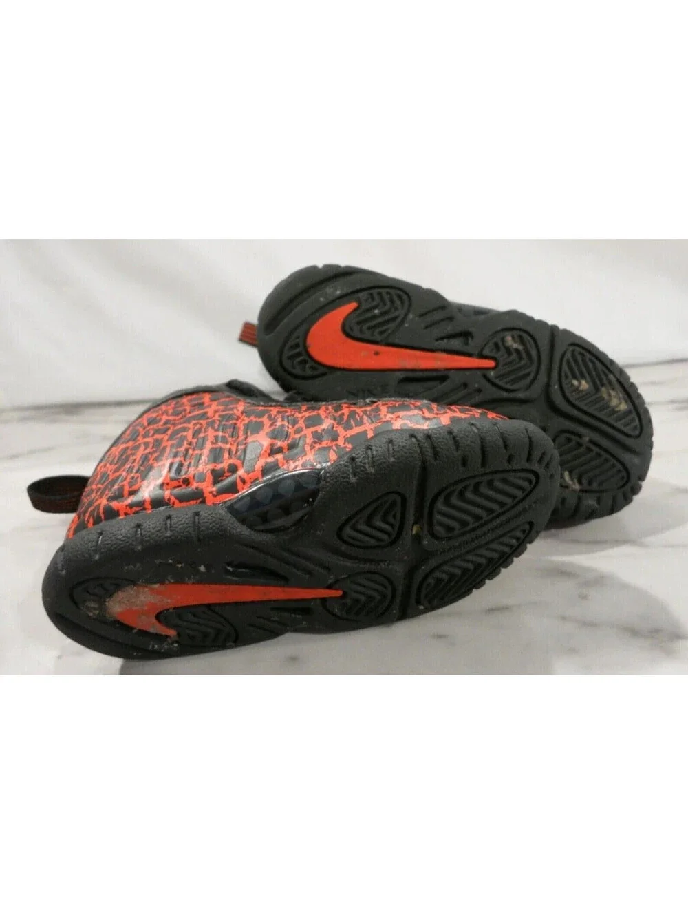 Nike Little Posite One TD 'Cracked Lava' Toddler Sz 6C 723947-012 Black Crimson